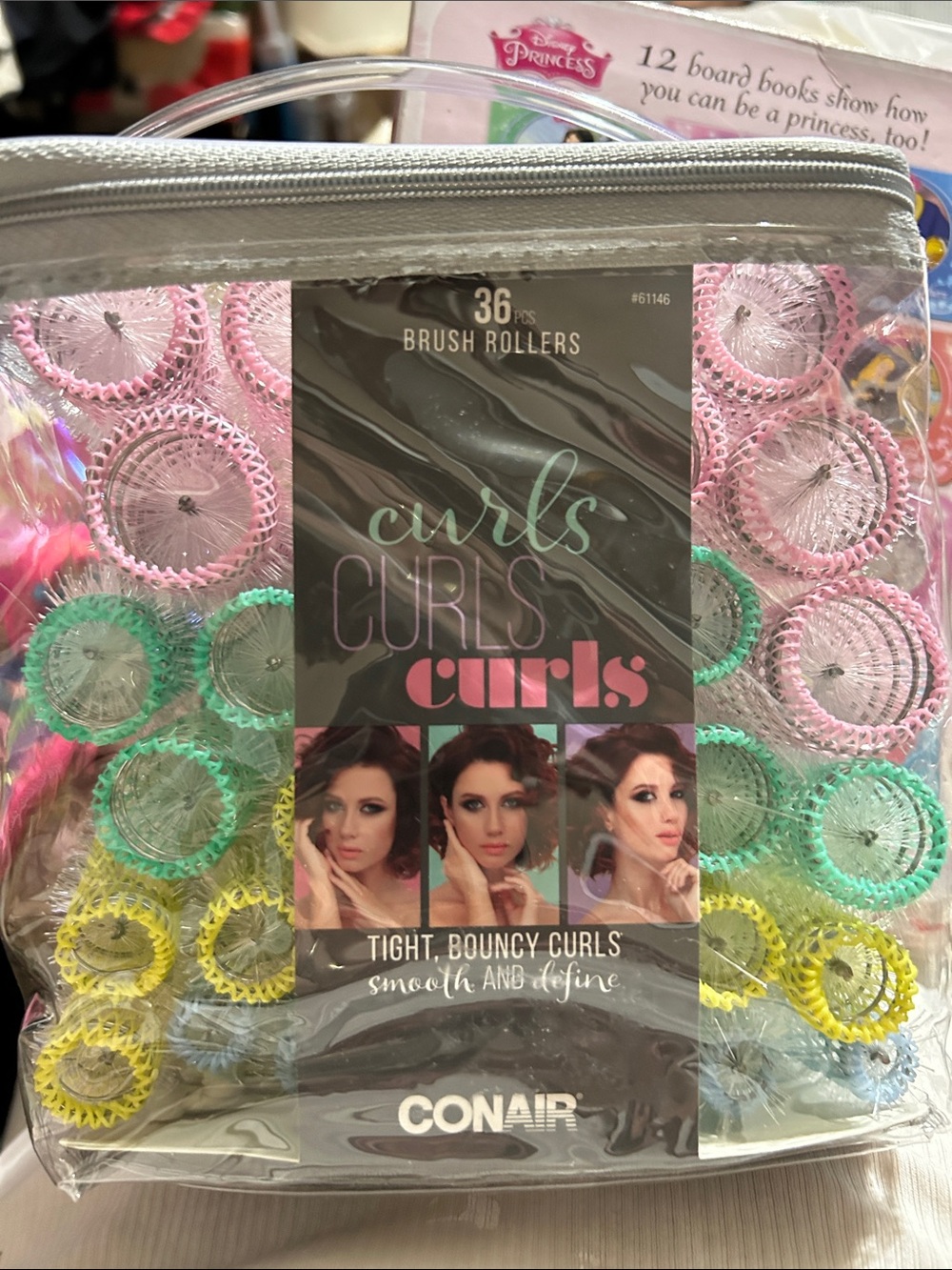 36-Pack Brush Rollers Set - Pink, Mint, Yellow - NEW